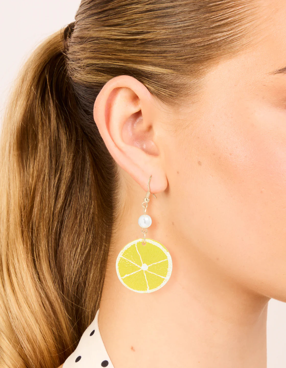 Gold Pearl Lemon Drop Earrings