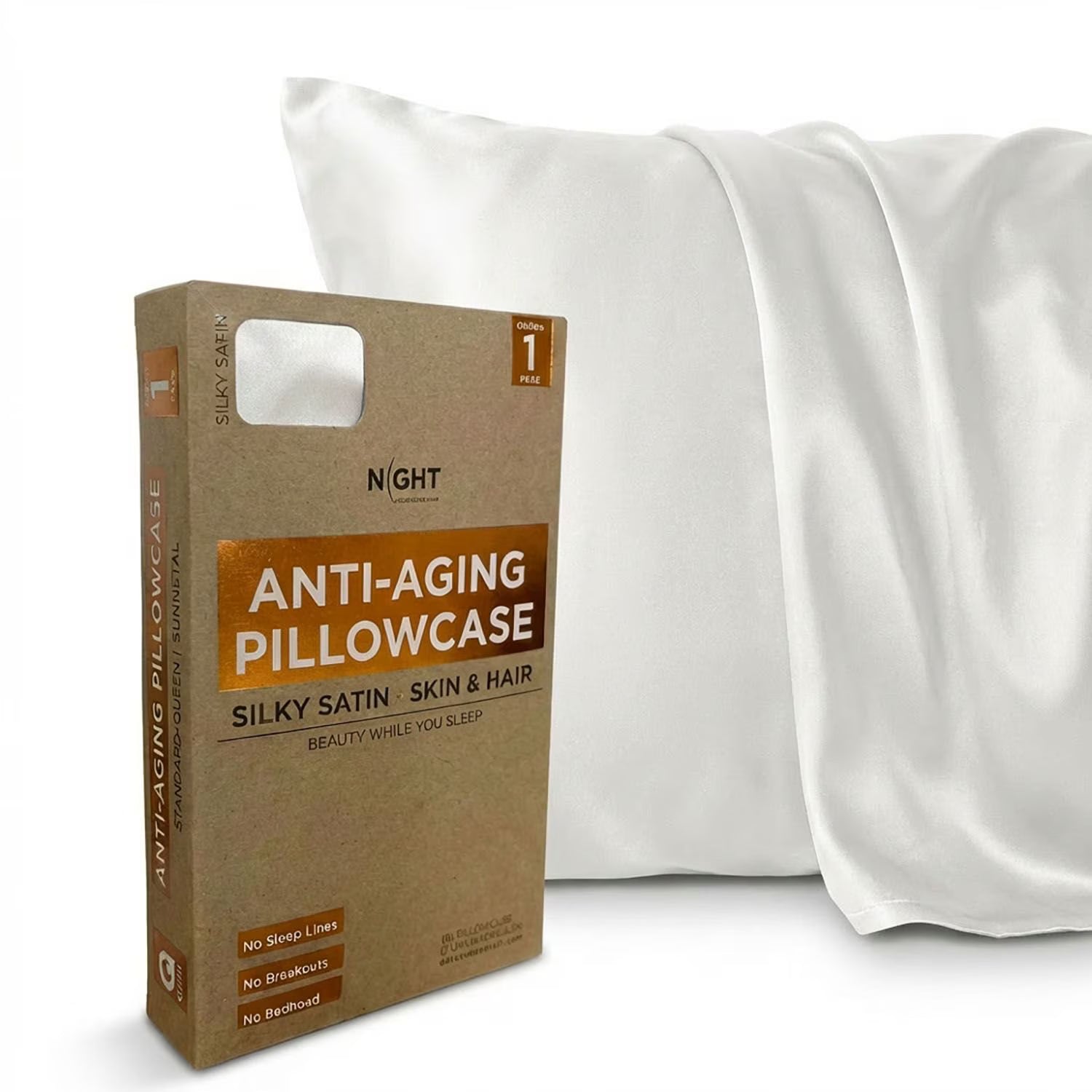 Night Anti-Aging Pillowcase - 2 Pillowcases Standard/Queen