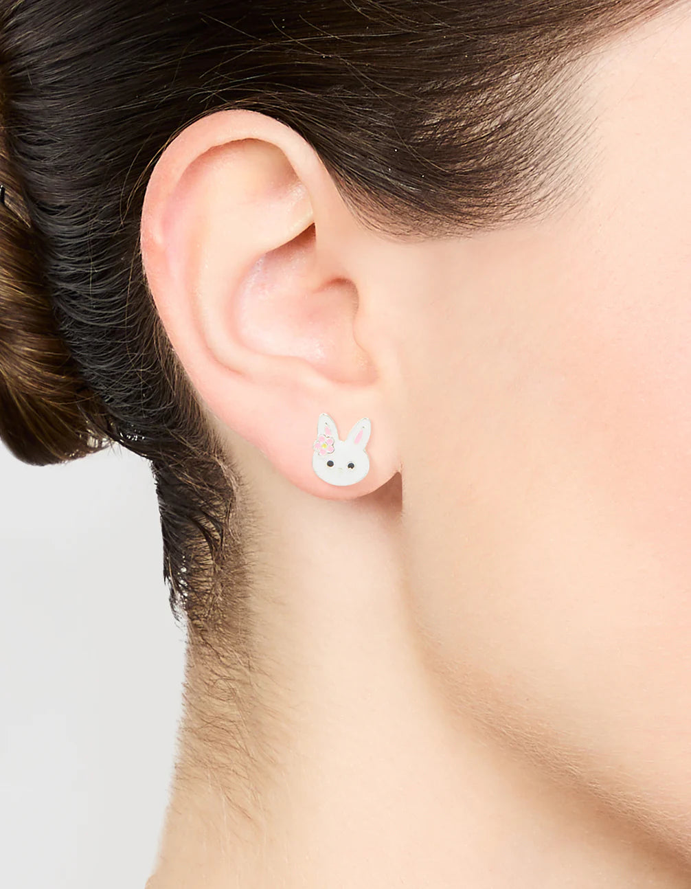 Silver Bunny Stud Earrings