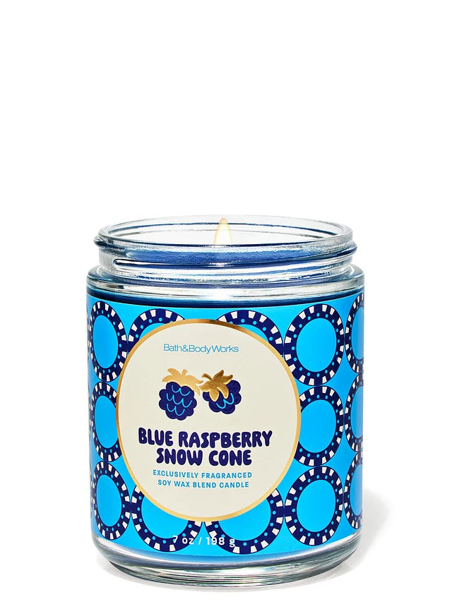 Raspberry Snow Cone Single Wick Candle