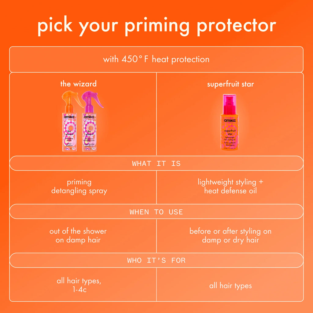 Amika Superfruit Star Lightweight Hair Styling + Heat Defense Oil