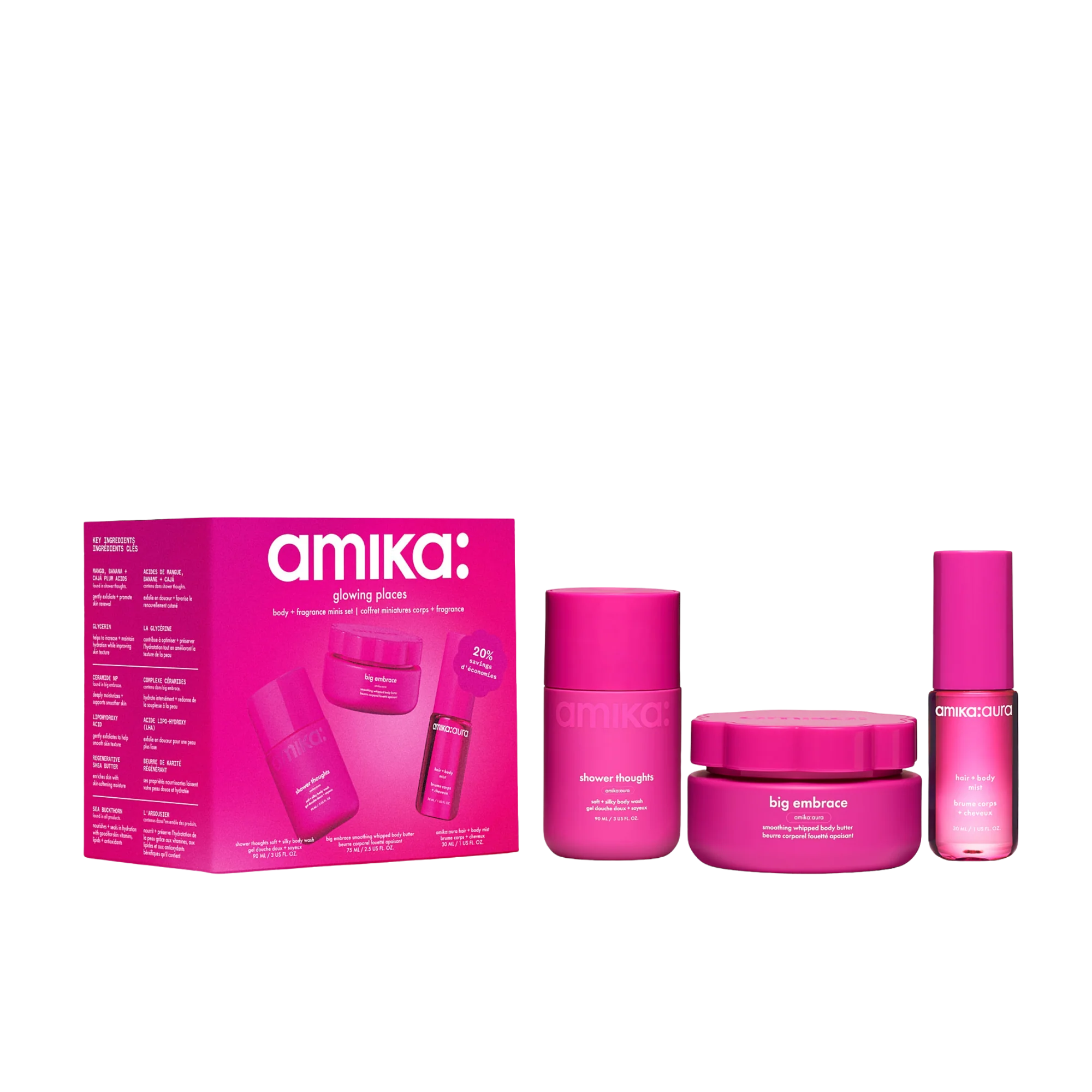 Amika Glowing Places Body + Fragrance Trial Set